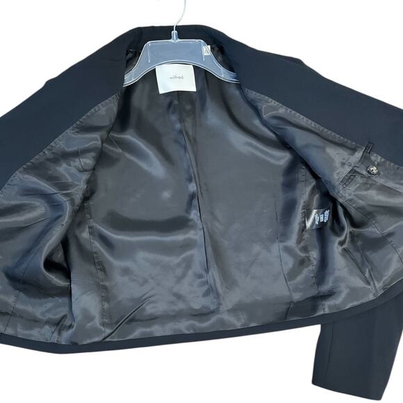 Aritzia Wilfred Destiny Waist Blazer Jacket Sz 4 Black Cropped Double Breasted - Picture 8 of 12